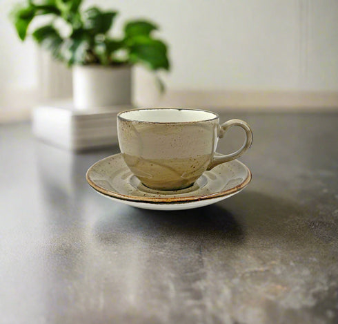 Porcini Coffee Cup & Saucer - Vj Coffee
